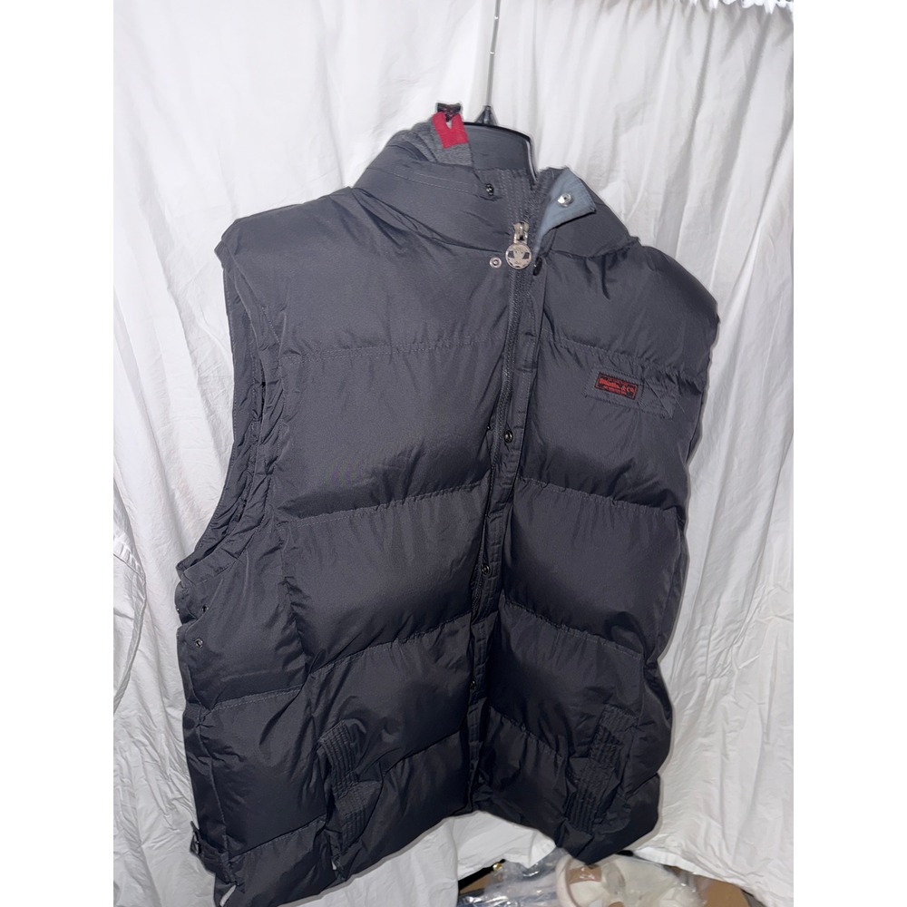 J. Whistler Mens Puffer Vest Hooded All Weather Shed System Charcoal Grey 6XL